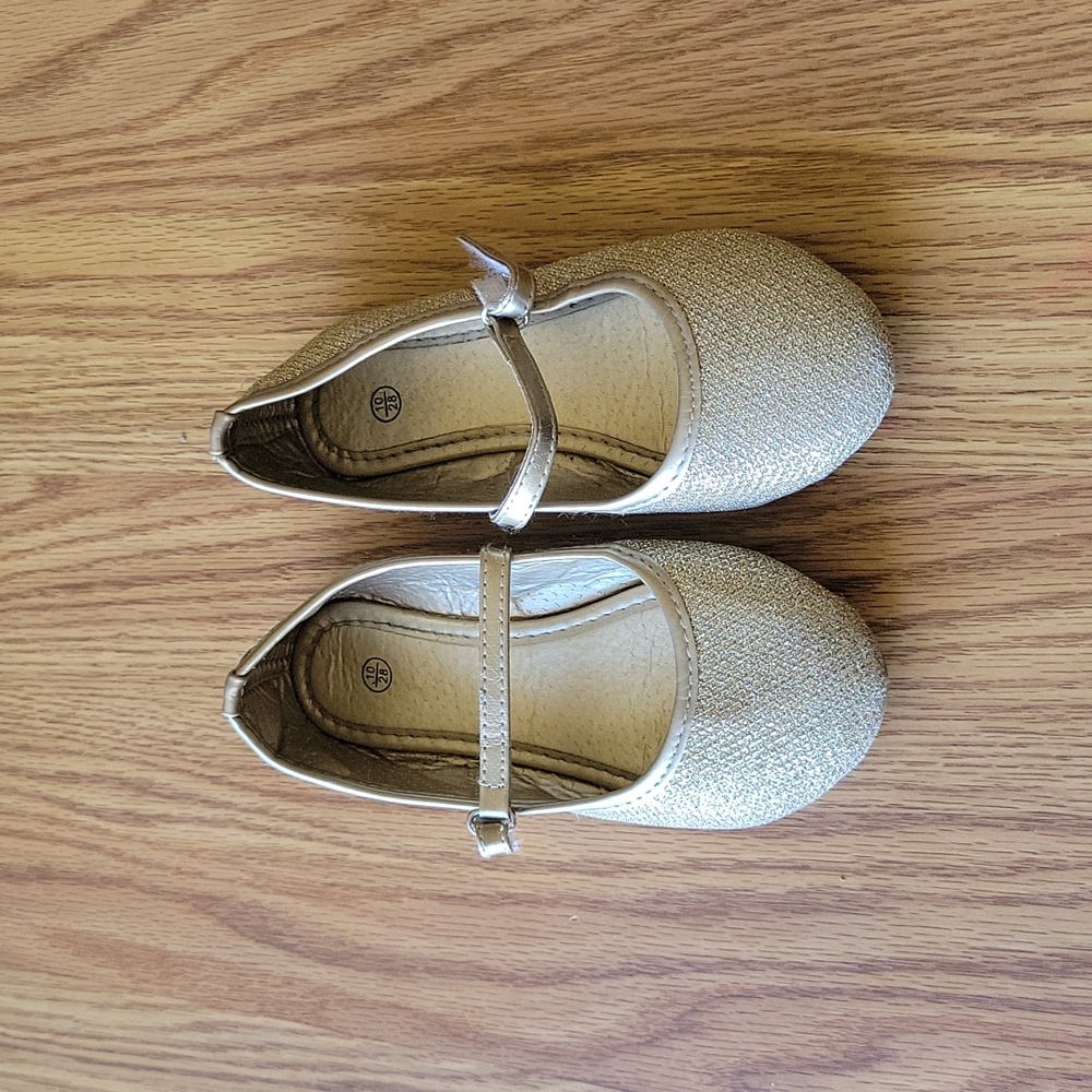 girl glitter gold shoes size 10 missing brand tag